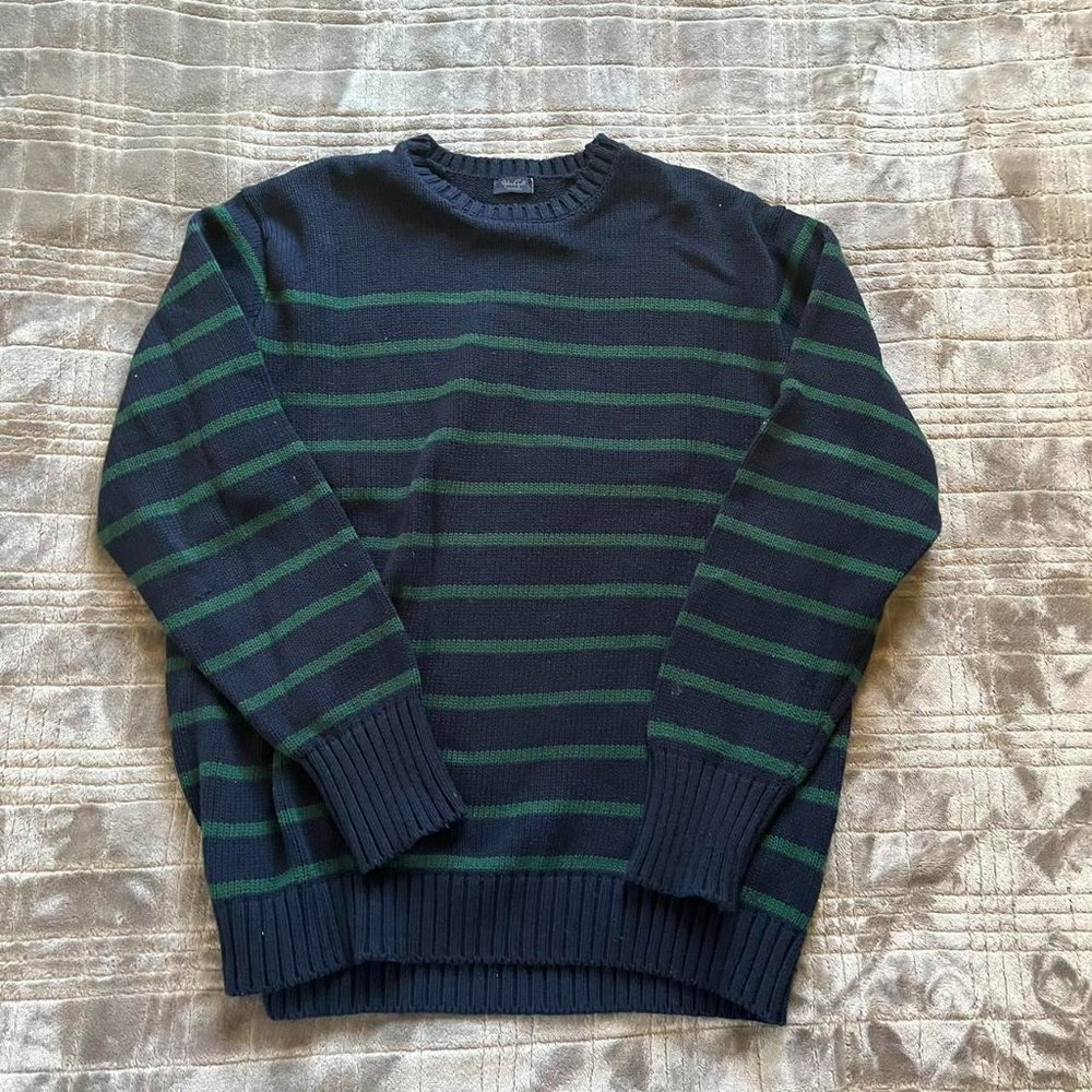 Brandy Melville Women's Navy and Green Jumper